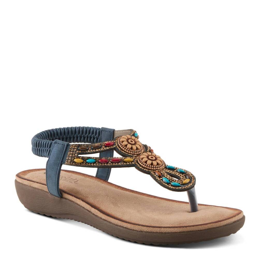 NEW PATRIZIA women's beaded strap sandal in navy tymeo